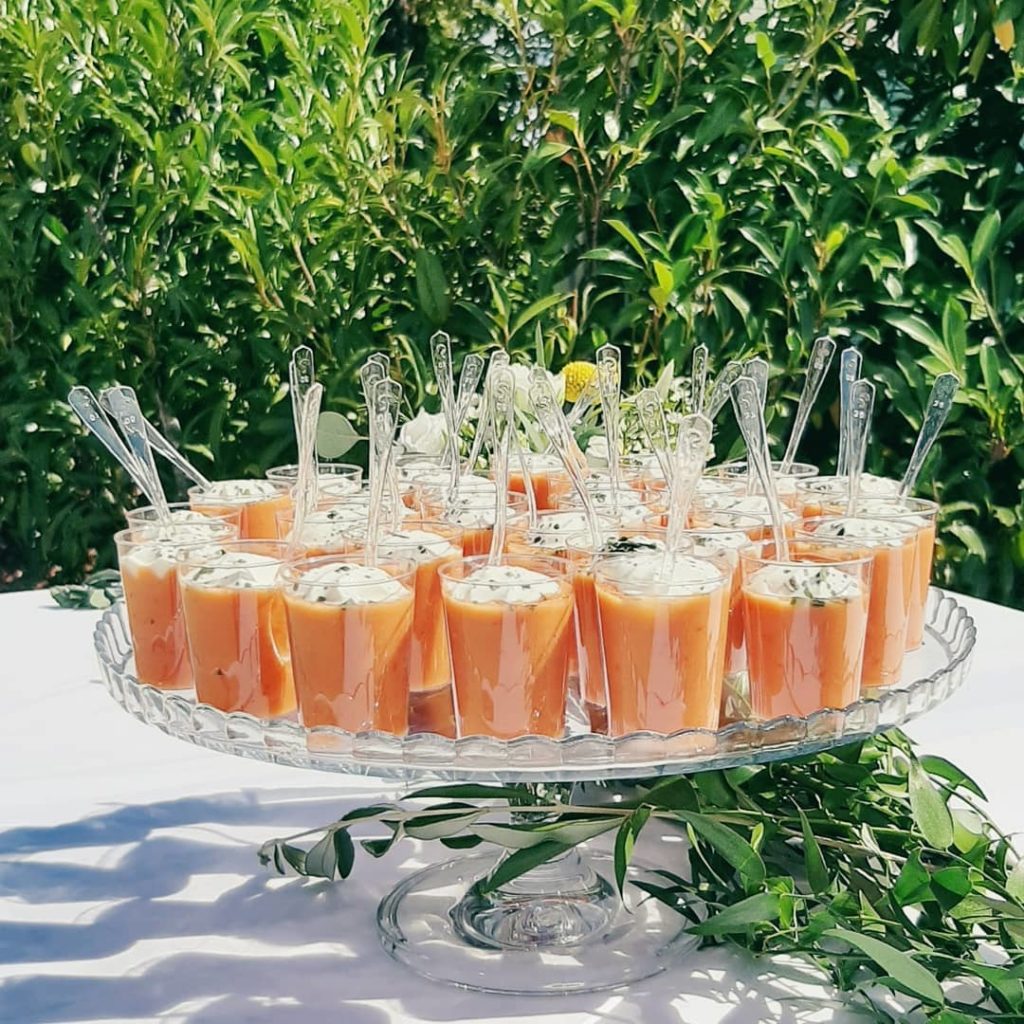 Verrines de gaspacho, buffet dolce vita